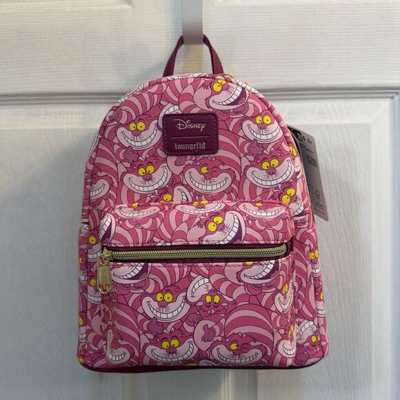 Disney Loungefly Cheshire Cat Mini Backpack Alice In Wonderland Pink NWT main image 6
